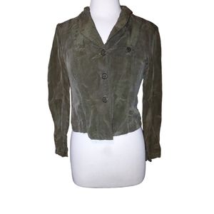 Ellen Figg 8p Blouse Top Shirt Button Front Long Sleeve 100% Bem Berg di…